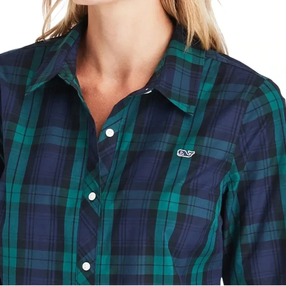 NWT Vineyard Vines Blackwatch Chilmark Classic Button Down in Jet Black - Picture 3 of 10